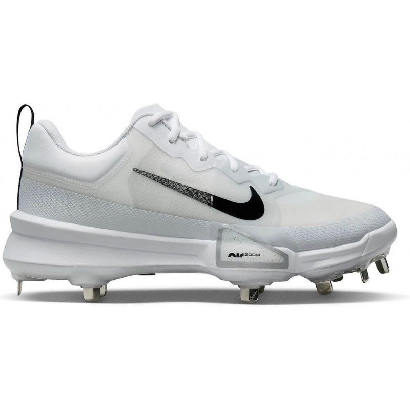 Crampons de baseball en métal Nike Force Zoom Trout 9 Pro FB2907-100 pour homme Blanc/Platine pur/Cramoisi brillant/Noir