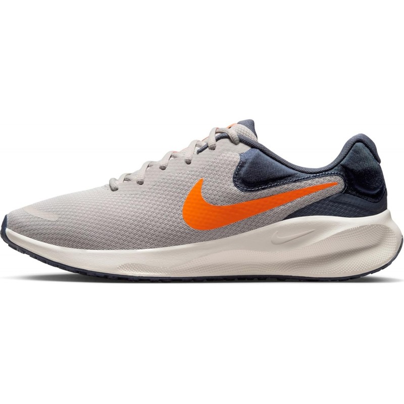 Chaussures de course sur route Nike Revolution 7 pour homme (FB2207-009, LT IRON ORE/TOTAL ORANGE-THUNDER BLUE)