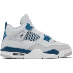 Nike Air Jordan 4 Retro Homme, Blanc cassé/Bleu militaire