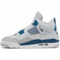 Nike Air Jordan 4 Retro Homme, Blanc cassé/Bleu militaire