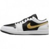 Chaussures Air Jordan 1 Low pour homme (553558-172, blanc/noir/or métallique)