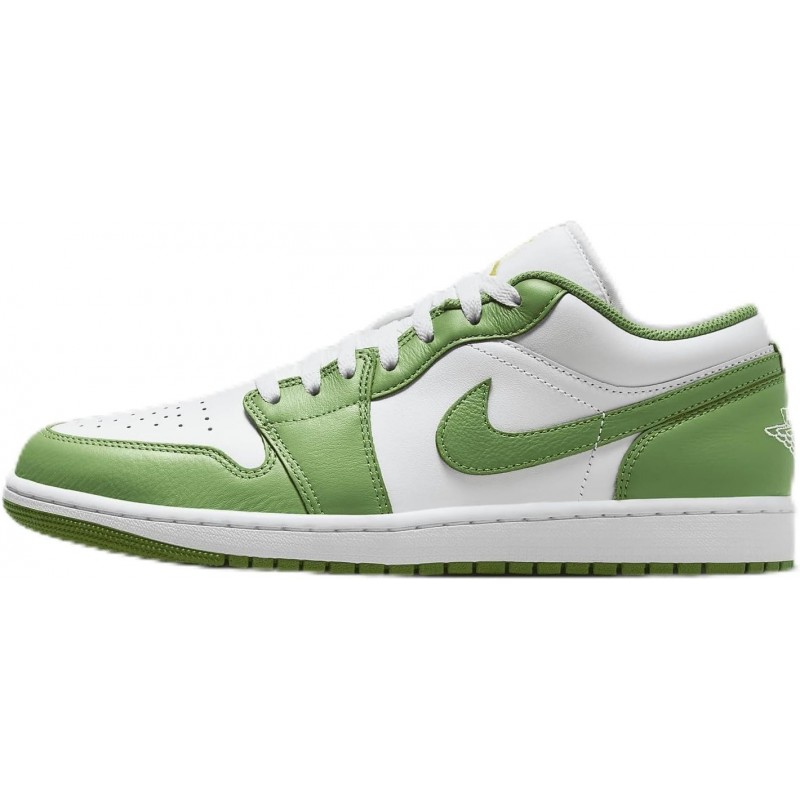 Chaussures NIKE Air Jordan 1 Low SE pour homme (HF4823-100, Blanc/Éclair/Chlorophylle), Blanc/Éclair-Chlorophylle