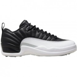 Chaussures de golf NIKE Jordan 12 Low Retro pour homme Noir/Blanc-Rouge Varsity DH4120-010