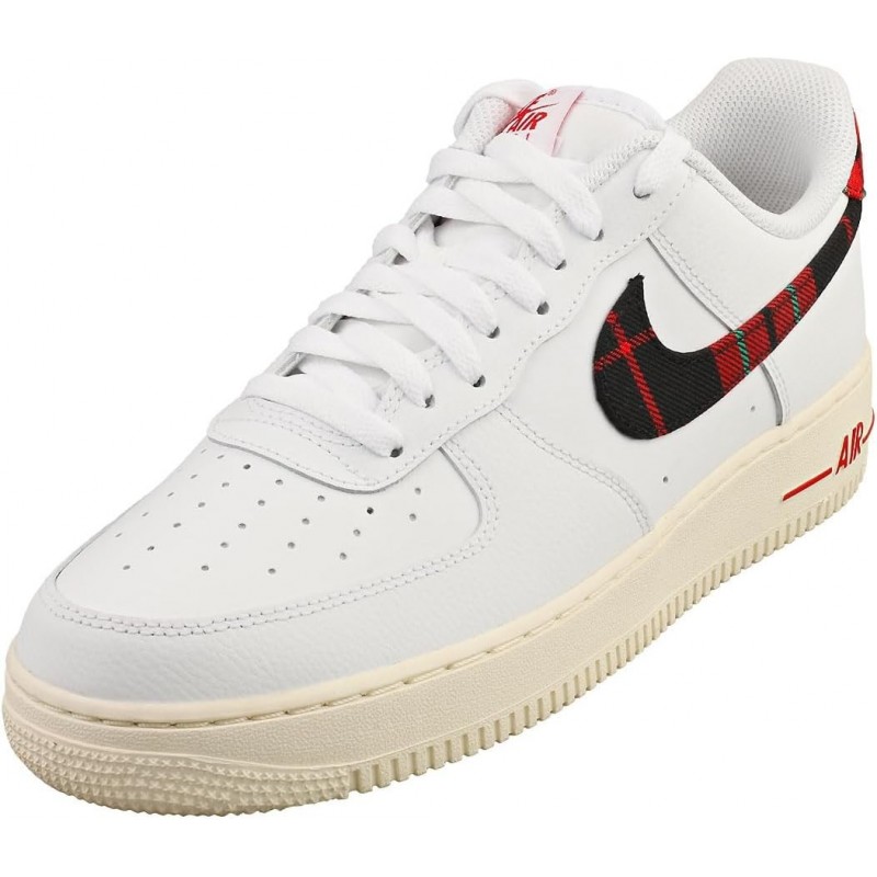 [DV0789-100] Nike Air Force 1 Low '07 LV8 'Tartan Plaid Blanc Rouge Université' pour Homme