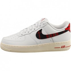 [DV0789-100] Nike Air Force 1 Low '07 LV8 'Tartan Plaid Blanc Rouge Université' pour Homme