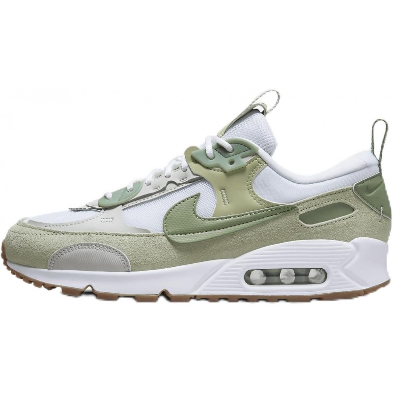 Chaussures Nike Air Max 90 Futura pour femme (HF5052-100, blanc/olive aura/gomme marron moyen/vert pétrole)