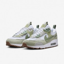 Chaussures Nike Air Max 90 Futura pour femme (HF5052-100, blanc/olive aura/gomme marron moyen/vert pétrole)