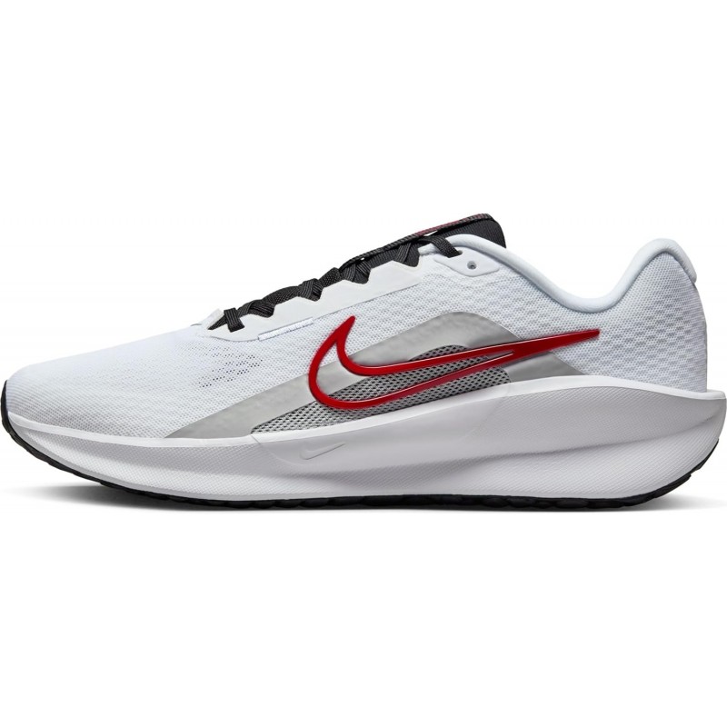 Chaussures de course sur route Nike Downshifter 13 pour homme (FD6454-104, blanc/gris fumé clair/noir/rouge feu)