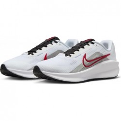 Chaussures de course sur route Nike Downshifter 13 pour homme (FD6454-104, blanc/gris fumé clair/noir/rouge feu)