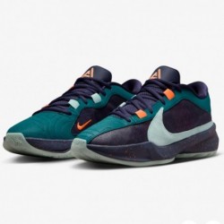 Chaussures de basket-ball Nike Giannis Freak 5 pour homme (DX4985-300, bleu sarcelle géode/encre violette/orange total/)