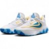 Chaussures de basket-ball Nike pour hommes, blanc, bleu clair, laser orange