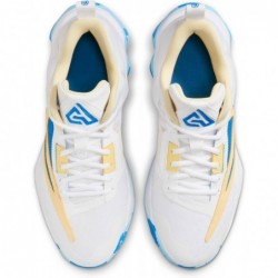 Chaussures de basket-ball Nike pour hommes, blanc, bleu clair, laser orange