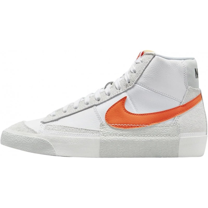 Chaussures Nike Blazer Mid Pro Club pour homme, blanc/orange sécurité-voile, DQ7673