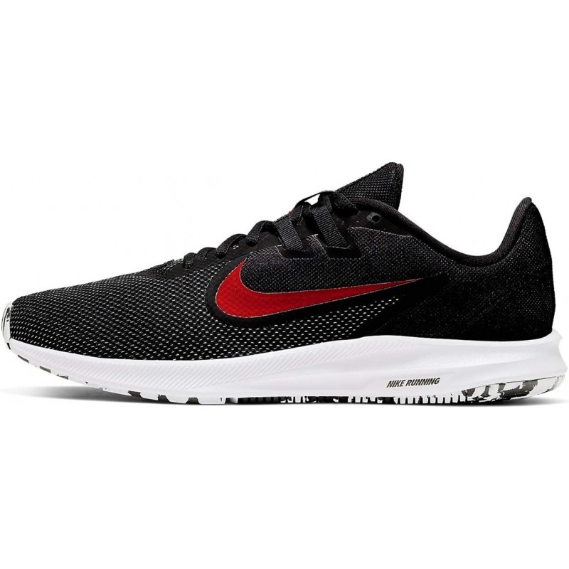 Chaussure de course Nike Downshifter 9 pour homme Noir/Rouge université-Blanc-Violet rush 7 Regular