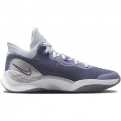 Chaussures de basket-ball Nike Renew Elevate 3 pour homme (carbone clair/blanc/gris football/argent/violet vif)