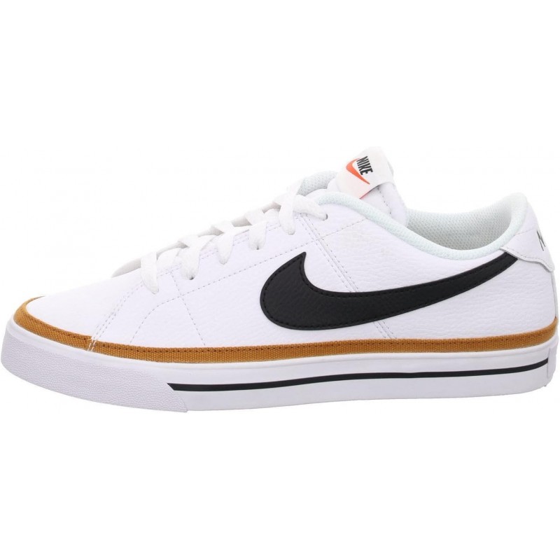 Chaussure de tennis et de gymnastique NIKE pour homme, blanc, noir, ocre du désert, gomme, marron clair