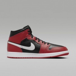 Chaussures Air Jordan 1 Mid pour homme (DQ8426-061, noir/rouge gym/blanc)