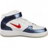 NIKE Chaussures Air Force 1 Mid Qs pour hommes Baskets tendance, blanc, université, rouge, minuit