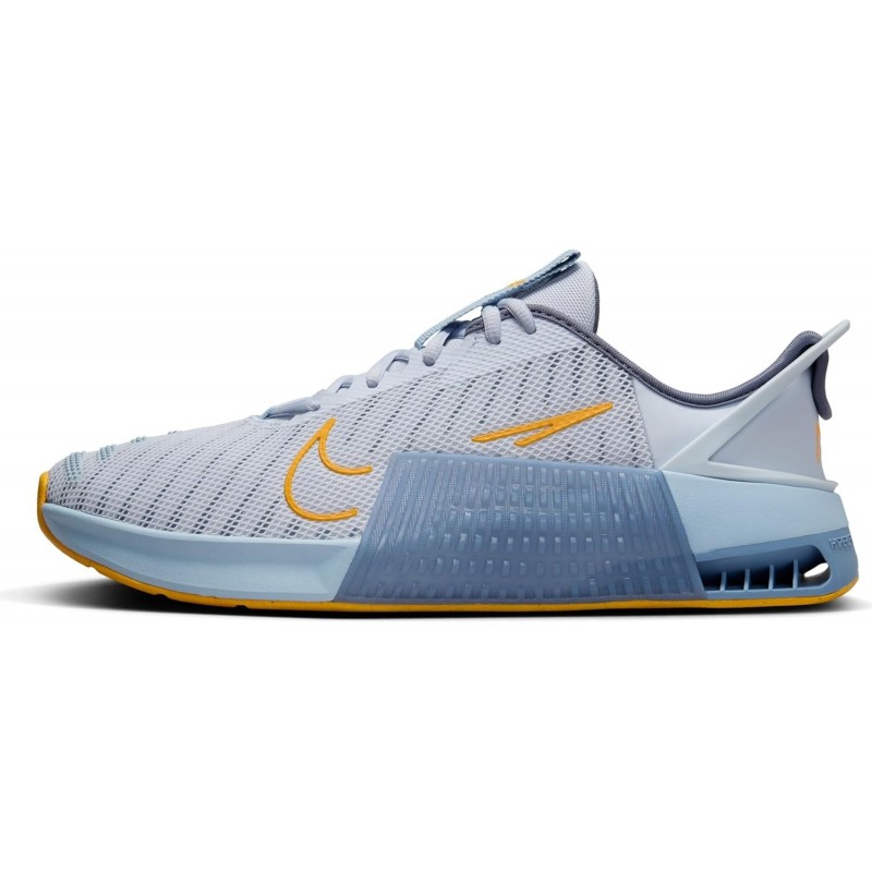 Chaussures d'entraînement Nike Metcon 9 EasyOn pour homme (DZ2615-005, gris football/bleu armurerie clair/ardoise cendrée)