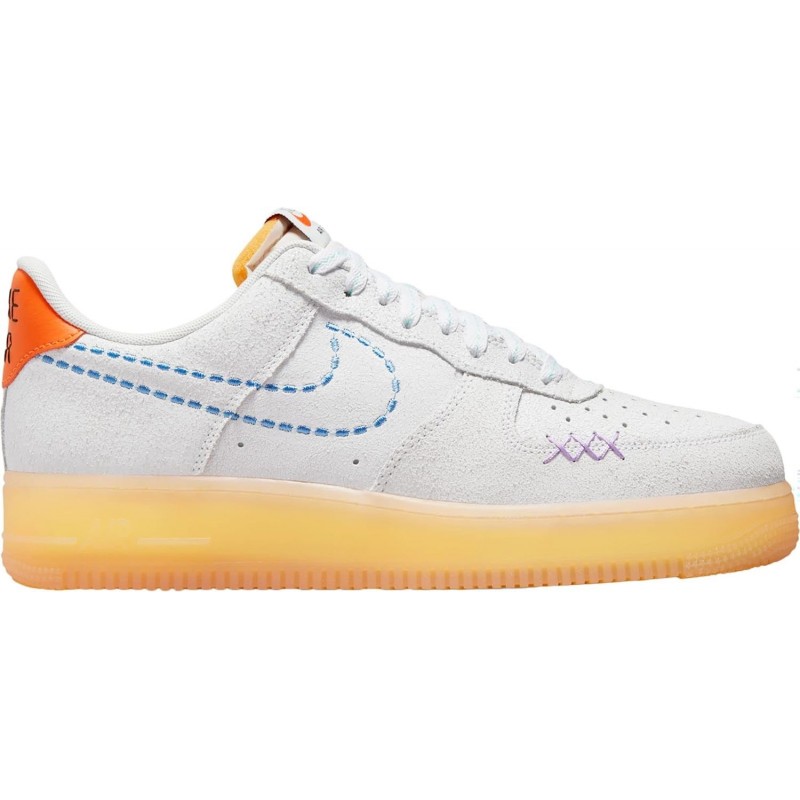 Chaussures Nike Air Force 1 '07 LV8 pour homme, Gris/Bleu université/Orange