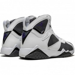 Jordan 7 Retro Flint Blanc/Gris Flint-Noir-Varsity Violet pour homme (CU9307 100)