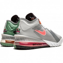 Nike LeBron XVIII Low Gris fumé clair/Sunset Pulse/Noir/Blanc