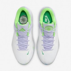 Chaussures de basket-ball Nike Zoom Freak 4 (DJ6149-101, Blanc/Noir/Vert stade/Violet oxygène)