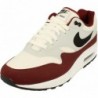 Chaussures NIKE Air Max 1 pour homme, blanc, noir, rouge foncé, équipe 106