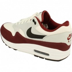 Chaussures NIKE Air Max 1 pour homme, blanc, noir, rouge foncé, équipe 106