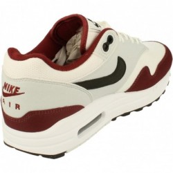 Chaussures NIKE Air Max 1 pour homme, blanc, noir, rouge foncé, équipe 106