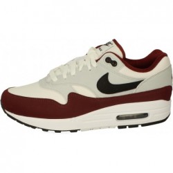 Chaussures NIKE Air Max 1 pour homme, blanc, noir, rouge foncé, équipe 106