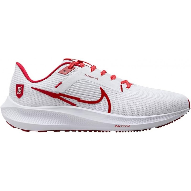 Chaussures de course sur route Nike Pegasus 40 BTC pour homme (FJ2844-100, blanc/cramoisi clair/rouge gym)