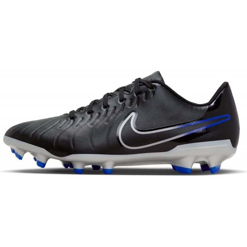 Chaussures de football basses multi-surfaces Nike Tiempo Legend 10 Club (DV4344-040, NOIR/CHROME-HYPER ROYAL)