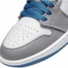 Chaussures Nike Air Jordan 1 Mid pour homme, gris ciment/blanc-bleu véritable